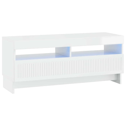 LED TV-skåp Vit högglans Konstruerat trä