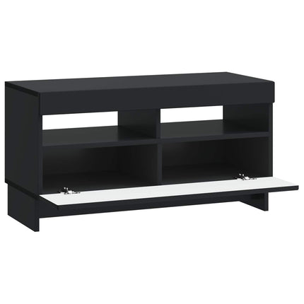 LED TV-skåp Svart Konstruerat trä