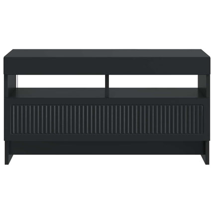 LED TV-skåp Svart Konstruerat trä