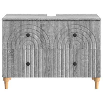 Badrumsskåp med handfat ALKMAAR Grå Sonoma 82 x 41 x 59 cm