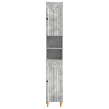 Badrumsskåp med Öppen Hylla ALKMAAR Betonggrå 30 x 31 x 190 cm