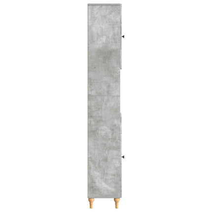 Badrumsskåp med Öppen Hylla ALKMAAR Betonggrå 30 x 31 x 190 cm