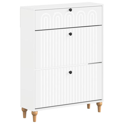Skoskåp ALKMAAR 78 x 24 x 103 cm Konstruerat trä Vit