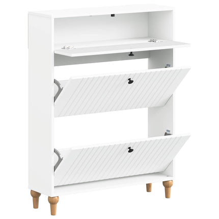 Skoskåp ALKMAAR 78 x 24 x 103 cm Konstruerat trä Vit