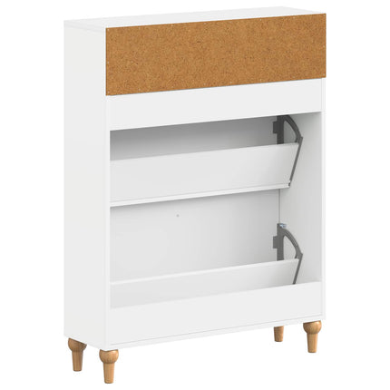 Skoskåp ALKMAAR 78 x 24 x 103 cm Konstruerat trä Vit