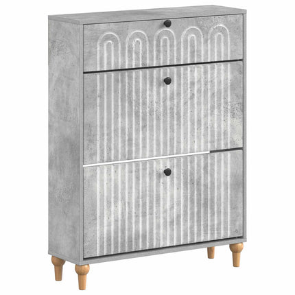 Skoskåp ALKMAAR 78 x 24 x 103 cm Konstruerat trä Betonggrå