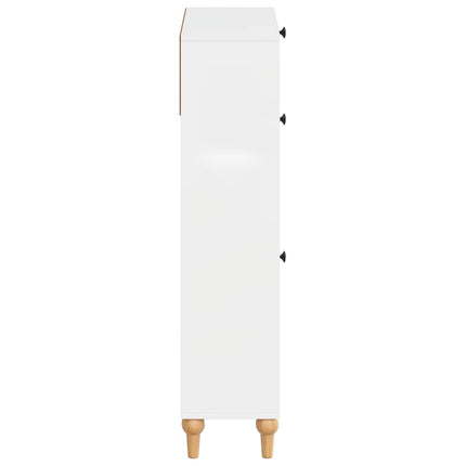 Skoskåp ALKMAAR 78 x 24 x 103 cm Konstruerat trä Vit högglans