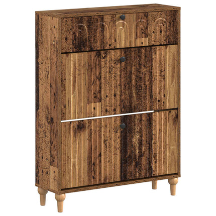 Skoskåp ALKMAAR 78 x 24 x 103 cm Konstruerat trä Gammalt trä