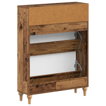 Skoskåp ALKMAAR 78 x 24 x 103 cm Konstruerat trä Gammalt trä