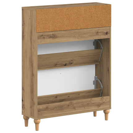 Skoskåp ALKMAAR 78 x 24 x 103 cm Konstruerat trä Artisan-ek