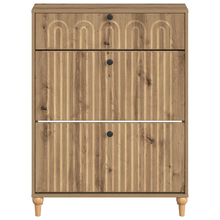 Skoskåp ALKMAAR 78 x 24 x 103 cm Konstruerat trä Artisan-ek