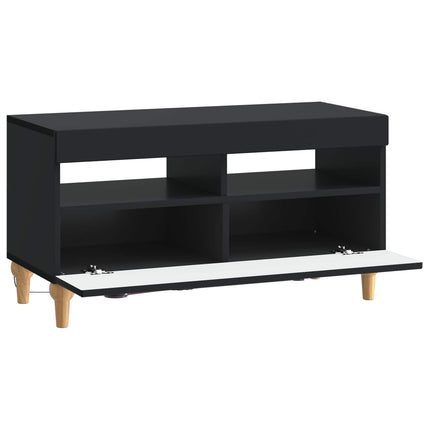 LED TV-skåp Svart Konstruerat trä