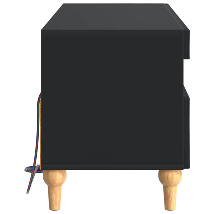 LED TV-skåp Svart Konstruerat trä