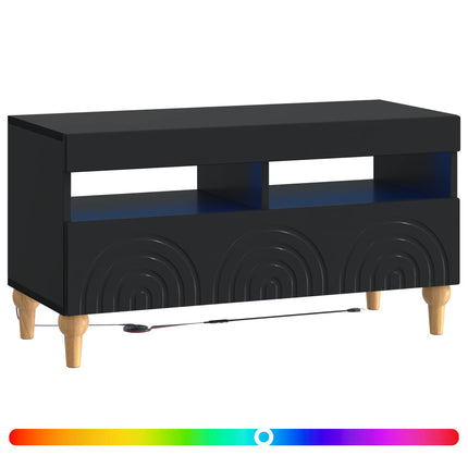 LED TV-skåp Svart Konstruerat trä