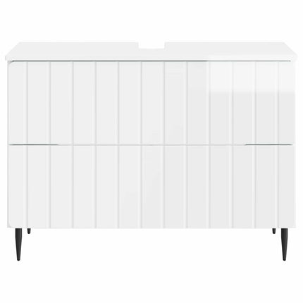 Badrumsskåp med handfat ZWOLLE Vit högglans 82 x 41 x 58,5 cm