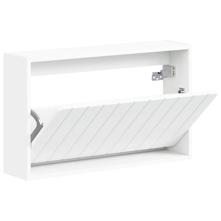Väggmonterad skoskåp ZWOLLE 71 x 17 x 43 cm Konstruerat trä Vit