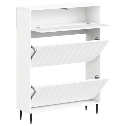 Skoskåp ZWOLLE 78 x 24 x 103 cm Konstruerat trä Vit