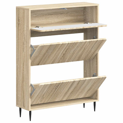 Skoskåp ZWOLLE 78 x 24 x 103 cm Konstruerat trä Sonoma-ek