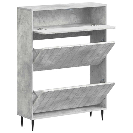 Skoskåp ZWOLLE 78 x 24 x 103 cm Konstruerat trä Betonggrå