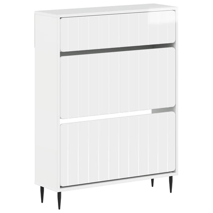 Skoskåp ZWOLLE 78 x 24 x 103 cm Konstruerat trä Vit högglans