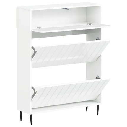 Skoskåp ZWOLLE 78 x 24 x 103 cm Konstruerat trä Vit högglans