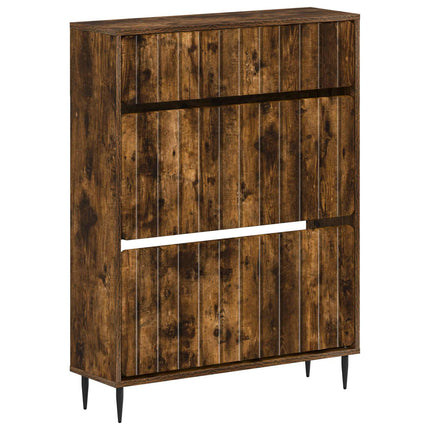 Skoskåp ZWOLLE 78 x 24 x 103 cm Konstruerat trä Rökt ek