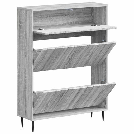 Skoskåp ZWOLLE 78 x 24 x 103 cm Konstruerat trä Grå Sonoma