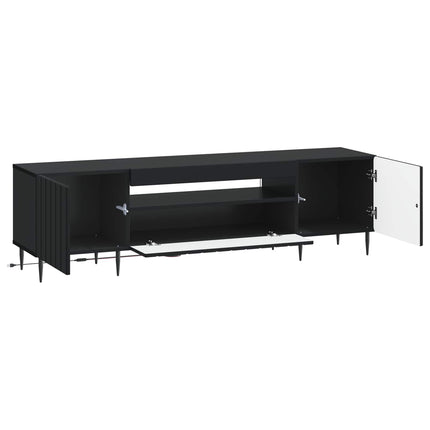LED TV-skåp Svart Konstruerat trä