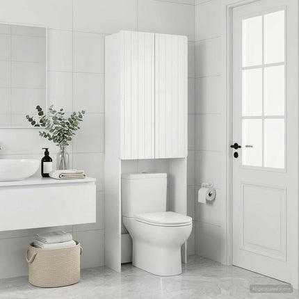 Toalett skåp ZWOLLE Vit 66 x 25,5 x 190 cm Konstruerat trä