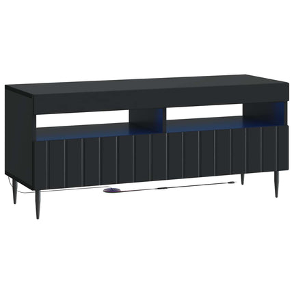 LED TV-skåp Svart Konstruerat trä
