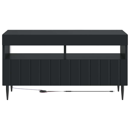 LED TV-skåp Svart Konstruerat trä