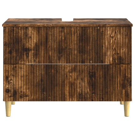 Badrumsskåp med handfat ARNHEM Rökt ek 82 x 41 x 59 cm