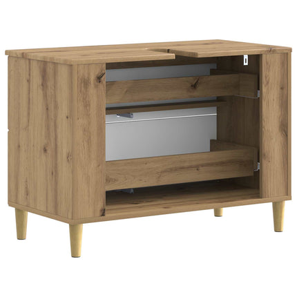 Badrumsskåp med handfat ARNHEM Artisan-ek 82 x 41 x 59 cm
