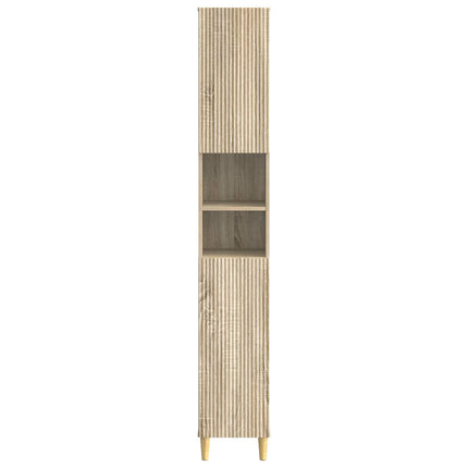 Badrumsskåp med Öppen Hylla ARNHEM Sonoma-ek 30 x 31 x 190 cm