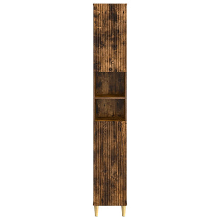 Badrumsskåp med Öppen Hylla ARNHEM Rökt ek 30 x 31 x 190 cm