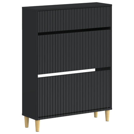 Skoskåp ARNHEM 78 x 24 x 103 cm Konstruerat trä Svart