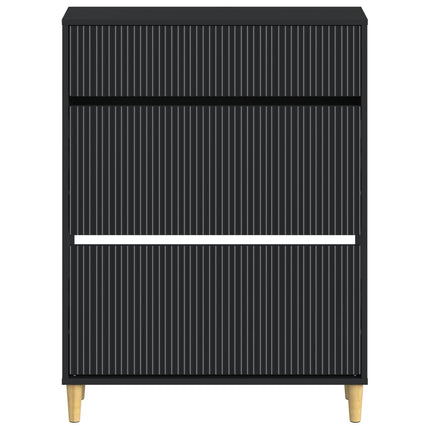 Skoskåp ARNHEM 78 x 24 x 103 cm Konstruerat trä Svart
