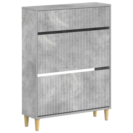 Skoskåp ARNHEM 78 x 24 x 103 cm Konstruerat trä Betonggrå