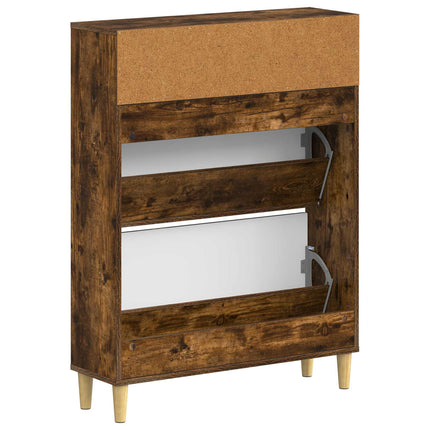 Skoskåp ARNHEM 78 x 24 x 103 cm Konstruerat trä Rökt ek