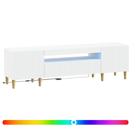 LED TV-skåp Vit Konstruerat trä