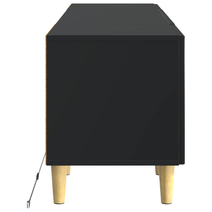 LED TV-skåp Svart Konstruerat trä