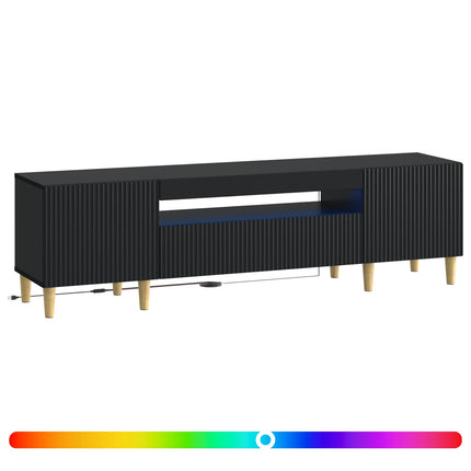 LED TV-skåp Svart Konstruerat trä