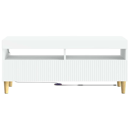LED TV-skåp Vit Konstruerat trä