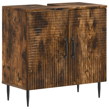 Badrumsskåp med handfat HAARLEM Rökt ek 59,5 x 31,5 x 59 cm