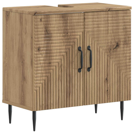 Badrumsskåp med handfat HAARLEM Artisan-ek 59,5 x 31,5 x 59 cm