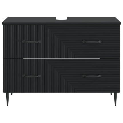 Badrumsskåp med handfat HAARLEM Svart 82 x 41 x 58,5 cm