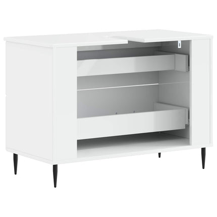 Badrumsskåp med handfat HAARLEM Vit högglans 82 x 41 x 58,5 cm