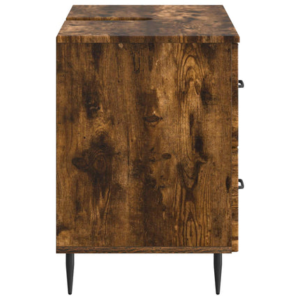 Badrumsskåp med handfat HAARLEM Rökt ek 82 x 41 x 58,5 cm