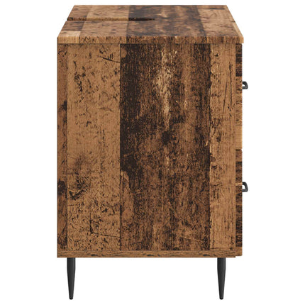 Badrumsskåp med handfat HAARLEM Gammalt trä 82 x 41 x 58,5 cm