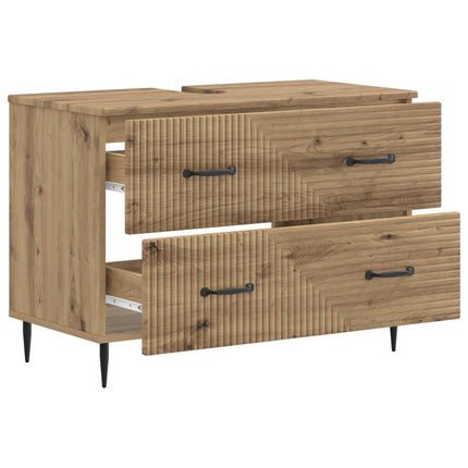 Badrumsskåp med handfat HAARLEM Artisan-ek 82 x 41 x 58,5 cm